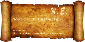 Modrovich Esztella névjegykártya
